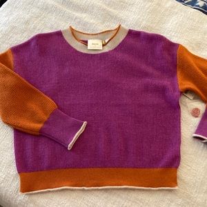 Maeve Cashmere Colorblock Sweater Small